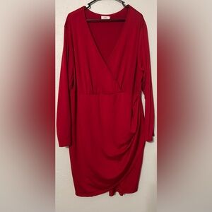 Elegant Red Wrap Dress